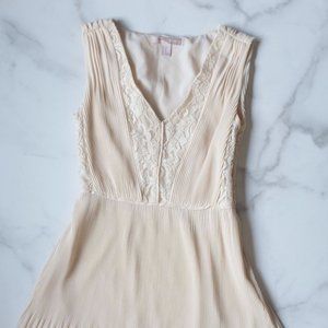 Pleated Lace Inset Dress